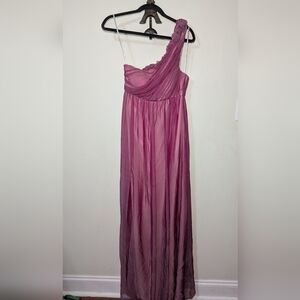 Kay Unger Blush Pink One-Shoulder Gown Women's Size 2